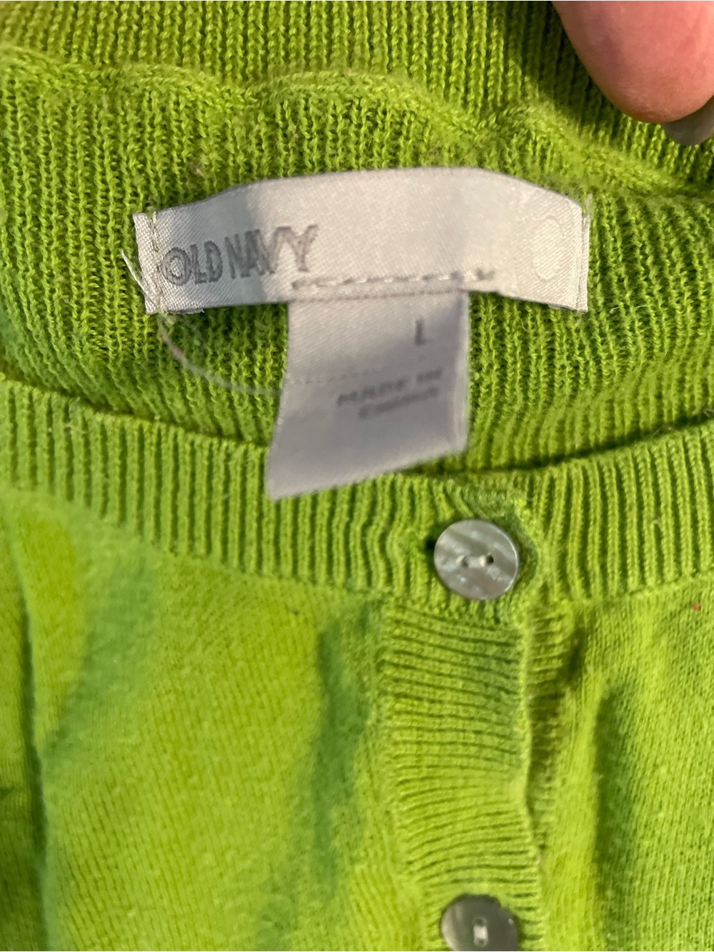 Classic Lime Green Button-Up Cardigan Sweater - 1143 - Picture 4 of 4